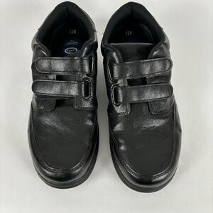 Dr. Scholls Black Leather Men's 12W Velcro Strap Allday Walking Shoes
